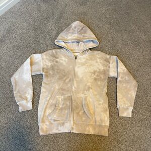 Abercrombie Kids Cream and Tan Zip-Up Hoodie. Girls 13/14